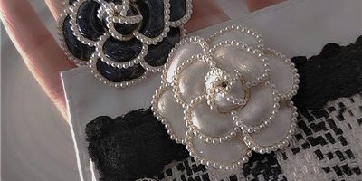 Vintage atmospheric pearl drop oil flower brooch (4)