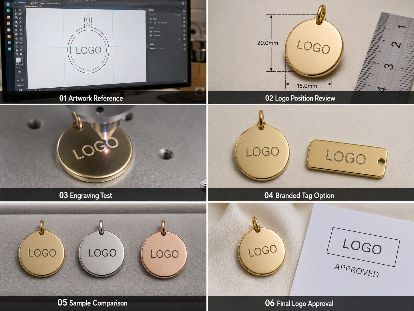 Custom jewelry logo engraving and branding approval process
