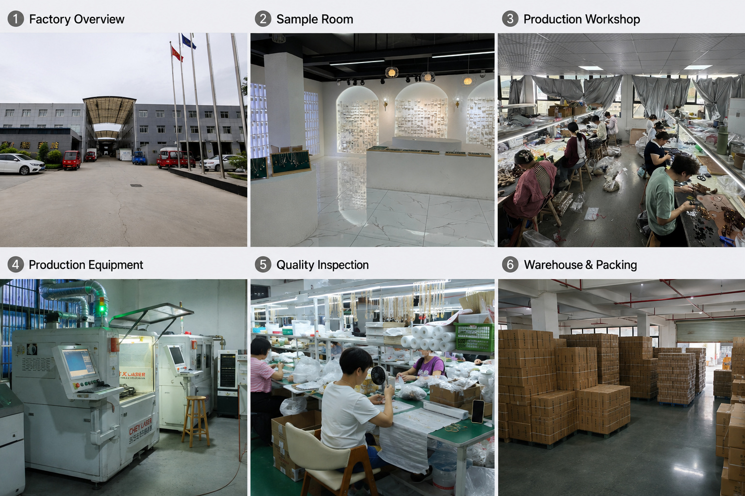 Jewelry factory manufacturing workshop equipment QC and warehouse overview