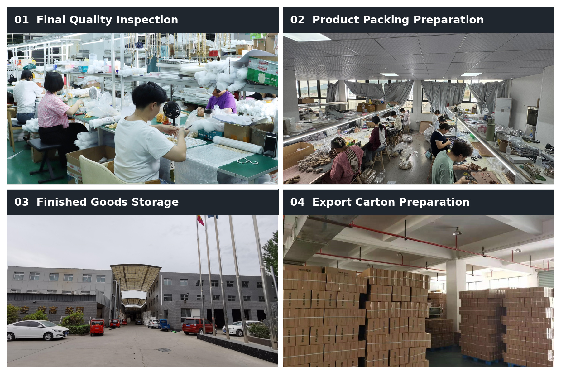 Jewelry final inspection packing warehouse and export carton preparation