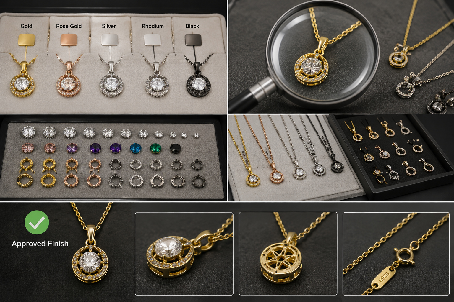 Jewelry finish approval with plating color and surface inspection