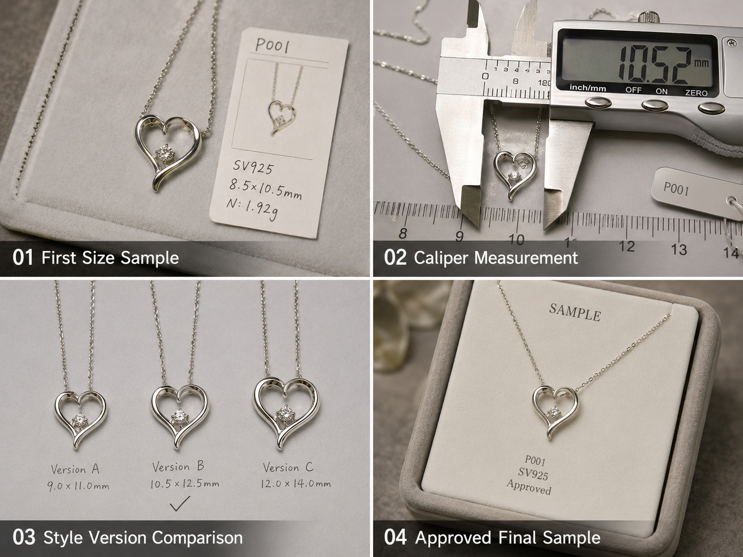 Jewelry size and style revision with measurement and final approval